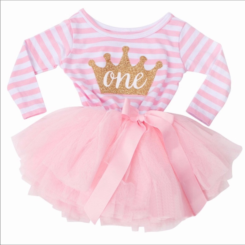 Pink and White Striped Infant Dress